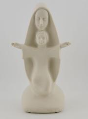 Statue Vierge Marie à l'Enfant Jésus Moderne - Porcelaine - 20 cm