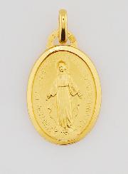 Médaille Miraculeuse en Plaqué Or avec Bords - 18 mm