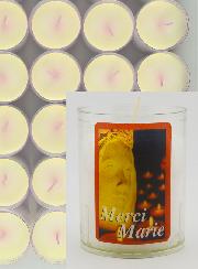 48 Bougies Veilleuses Merci Marie - Fête de l'Immaculée Conception