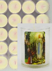 10 Bougies Veilleuses de Notre Dame de Lourdes