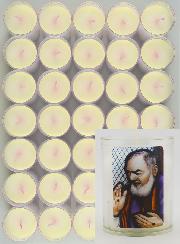 10 Bougies Veilleuses Saint Padre Pio de Pietrelcina