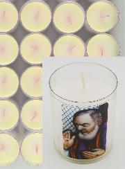 48 Bougies Veilleuses Saint Padre Pio de Pietrelcina