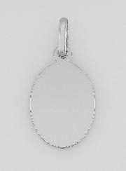 Médaille Vierge Marie au Voile en Argent Massif - Ovale -  17 mm