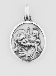 Médaille de Saint Christophe Facettée en Argent 925/1000 - 18 mm