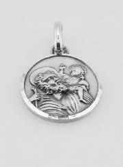 Médaille de Saint Christophe Facettée en Argent 925/1000 - 18 mm