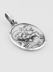 Médaille de Saint Christophe Facettée en Argent 925/1000 - 18 mm