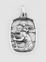 Médaille Plaque de Saint Christophe en Argent 925/1000 - 22 mm