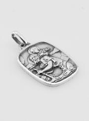Médaille Plaque de Saint Christophe en Argent 925/1000 - 22 mm