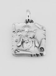 Médaille Parchemin de Saint Christophe en Argent 925/1000 - 18 mm