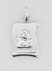Médaille Ange-Gardien Parchemin en Argent 925/1000 - 18 mm