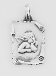Médaille Ange-Gardien Parchemin en Argent 925/1000 - 20 mm