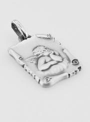 Médaille Ange-Gardien Parchemin en Argent 925/1000 - 20 mm