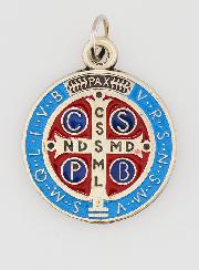 Médaille de Saint Benoit Métal Coloré - 2 cm