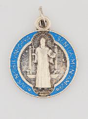 Médaille de Saint Benoit Métal Coloré - 2 cm
