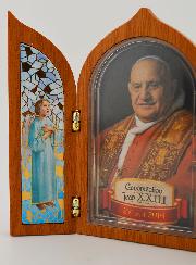 Icône Triptyque de Saint Jean XXIII en Bois