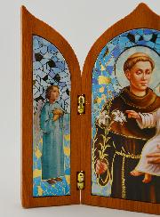 Icône Triptyque de Saint Antoine de Padoue en Bois