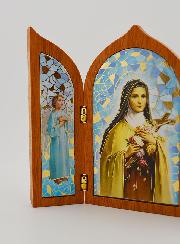 Icône Triptyque de Sainte Thérèse de Lisieux en Bois