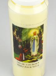 Bougie de Neuvaine Notre Dame de Lourdes - 17.5cm