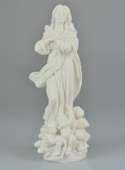 Statue Vierge Marie de l'Assomption en Albâtre - 23 cm