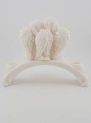 Statue Bougeoir Ange Protecteur en Albâtre - 18 cm