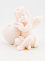 Statue Ange Gardien Protecteur Coeur Endormi en Albâtre - 9 cm
