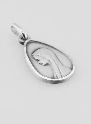 Médaille Goutte de la Vierge au Voile en Argent Massif - 17 mm