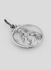 Médaille du Scapulaire Jésus et Vierge Marie en Argent Massif - 13 mm