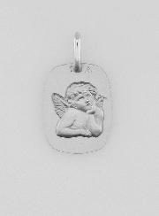 Médaille Ange Gardien Protecteur Argent Massif - 15 mm