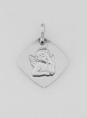 Médaille Ange Gardien Protecteur Argent Massif - 17 mm