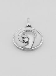 Médaille Vierge au Voile Moderne - Argent Massif - 16 mm