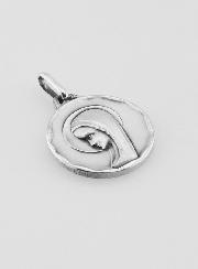 Médaille Vierge au Voile Moderne - Argent Massif - 16 mm