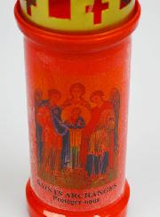 Bougie de Cimetière Rouge aux Saints Archanges de Dieu