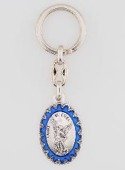 Porte-Clés de Saint Michel Archange - Métal Emaillé Bleu - 4 cm