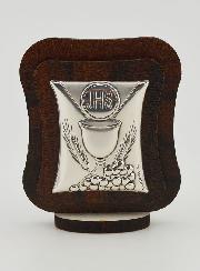 Icône Eucharistie en Argent sur Bois - Première Communion