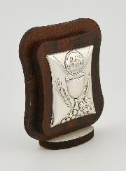 Icône Eucharistie en Argent sur Bois - Première Communion