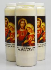 Lot de 3 Bougies de Neuvaine aux Coeurs Unis de Jésus et de Marie