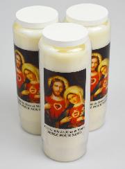 Lot de 3 Bougies de Neuvaine aux Coeurs Unis de Jésus et de Marie