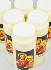 Lot de 6 Bougies de Neuvaine aux Coeurs Unis de Jésus et de Marie