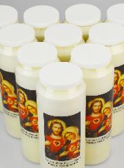 Lot de 10 Bougies de Neuvaine aux Coeurs Unis de Jésus et de Marie