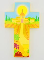 Croix Enfant en Bois Ma Première Communion - 15 cm
