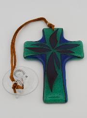 Croix en Verre Artisanale - 12 cm