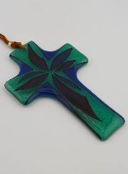 Croix en Verre Artisanale - 12 cm