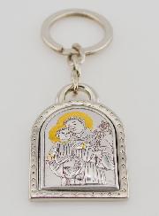 Porte-Clés Saint Antoine de Padoue - Argent Massif - 5 cm