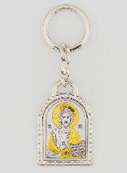 Porte-Clés du Christ Pantocrator - Argent Massif - 5 cm