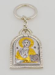 Porte-Clés du Christ Pantocrator - Argent Massif - 5 cm
