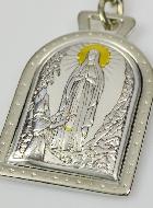 Porte-Clés Notre Dame de Lourdes - Argent Massif - 5 cm