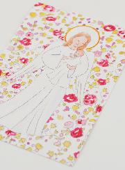 Carte de Baptême - Ange-Gardien Protecteur - Rose
