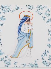 Carte de Baptême - Vierge Couronnée à l'Enfant Jésus