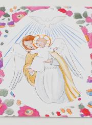 Carte de Baptême - Ange-Gardien Protecteur et Esprit Saint