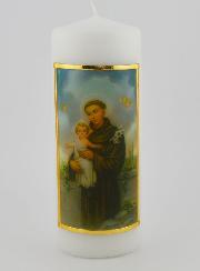Cierge Religieux - Icône de Saint Antoine de Padoue - 15 cm